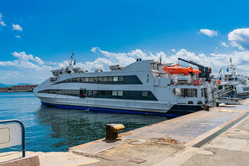 Passenger ship parked in Naples port
