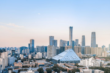 Sunny view of Beijing CBD skyline in china © Govan