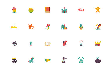 bundle of fairytales set icons