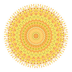 Colorful flower mandala ornament - circular abstract vecor design element