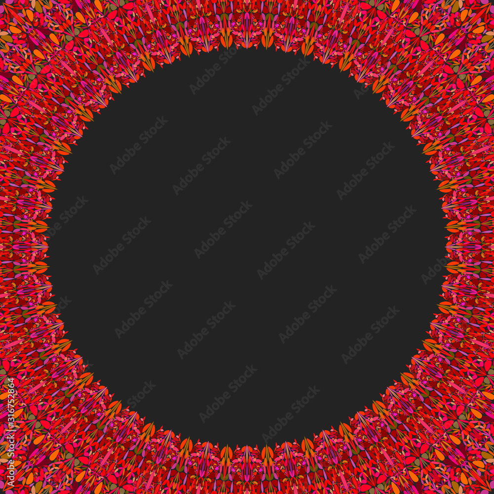 Poster round floral frame design - abstract vector border graphic element