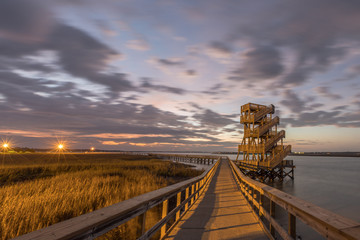 Boardwalk and Observation Tower at Sunrise