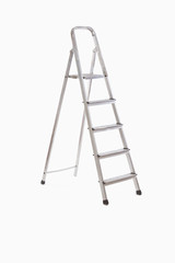 Step ladder over white background
