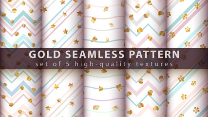 Materiał do szycia Gold glitter seamless pattern
