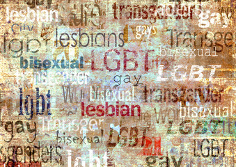 LGBT concept. Conceptual lesbian, gay, bisexual, and transgender poster design.