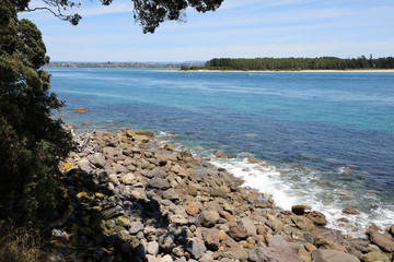 Strand am Mount Maunganui. Bay of Plenty. Neuseeland