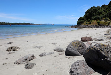 Fototapeta na wymiar Strand am Mount Maunganui. Bay of Plenty. Neuseeland