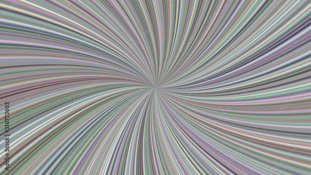 Aufkleber multicolored abstract hypnotic striped spiral background design - vector graphic with curved rays