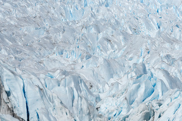Close up of the layers of ice on Perito Moreno Glacier, Argentina