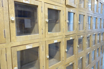 Wooden Lockers at 3331 Art Center in Tokyo