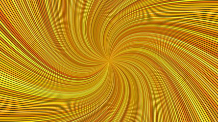 Orange abstract psychedelic spiral background - vector graphic design from curved rays