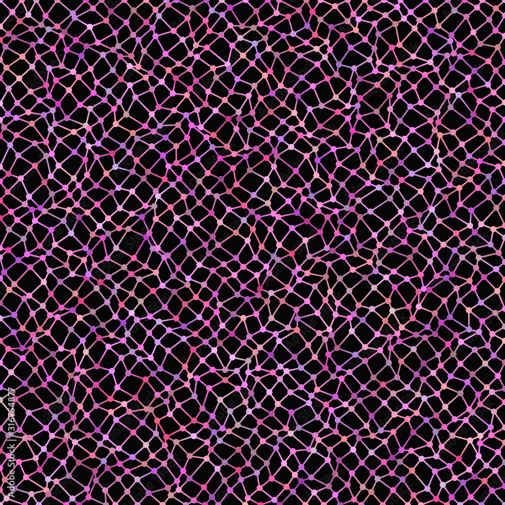 Poster color abstract chaotic polygon mesh pattern background - vector graphic