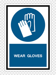 Wear Gloves Symbol Sign Isolate on transparent Background,Vector Illustration