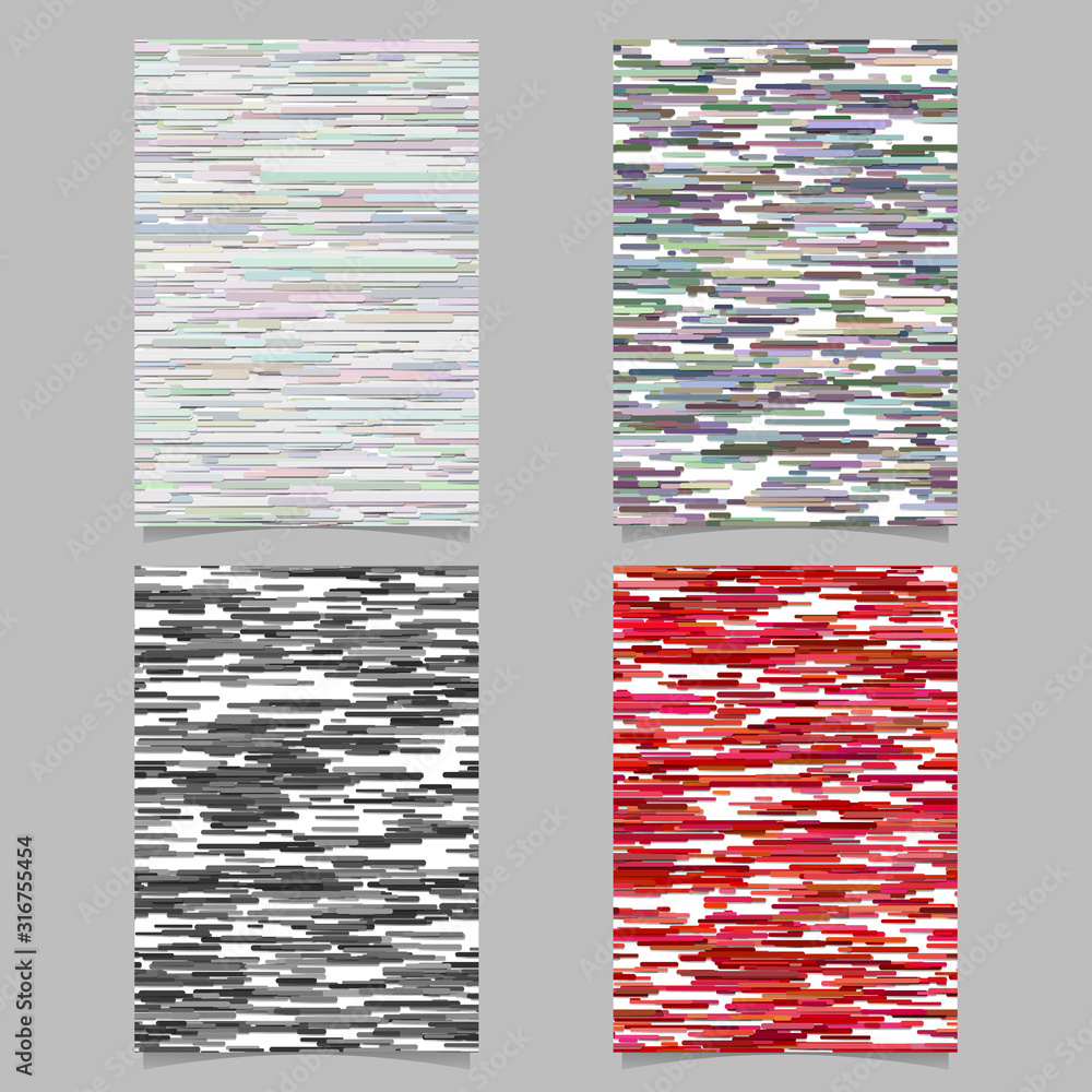 Aufkleber horizontal stripe background design page template set - abstract vector stationery illustrations