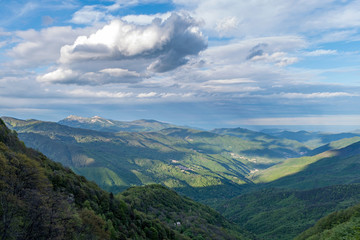Fototapeta na wymiar Ligurian Alps mountain range, Arroscia valley, Province of Imperia, Liguria region, Italy
