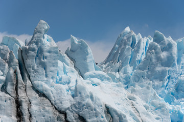 Close up of the layers of ice on Perito Moreno Glacier, Argentina