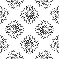 Floral seamless pattern. Black and white decorative background