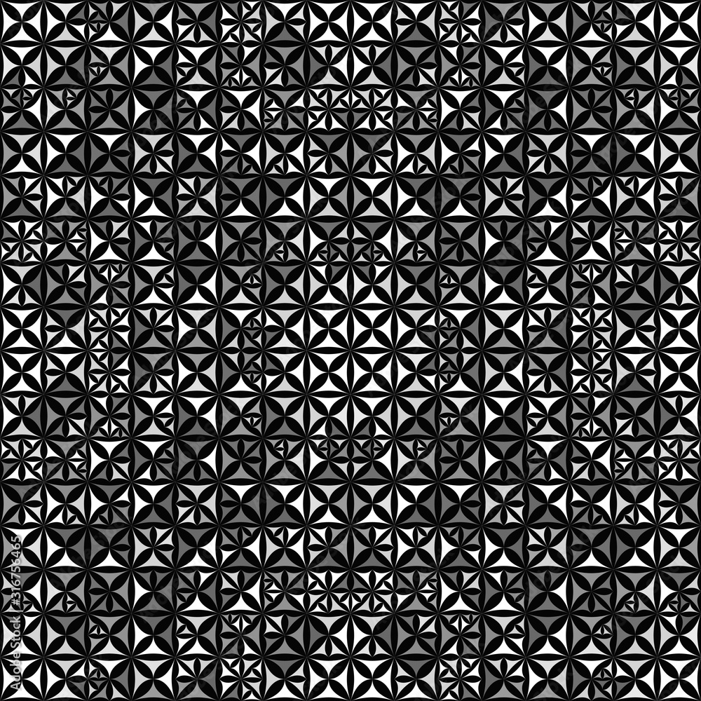 Poster green repeating kaleidoscope pattern background - abstract geometrical vector wallpaper illustration