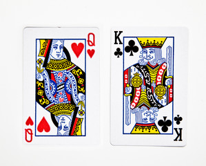 Queen of heart and King of Club cards