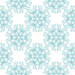 Fototapeta na wymiar Floral seamless background. Blue pattern on white