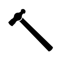 Ball peen hammer silhouette icon. Clipart image isolated on white background