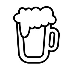 Beer mug outline icon. Clipart image isolated on white background