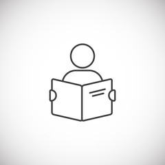 School related outline icon on background for graphic and web design. Simple illustration. Internet concept symbol for website button or mobile app