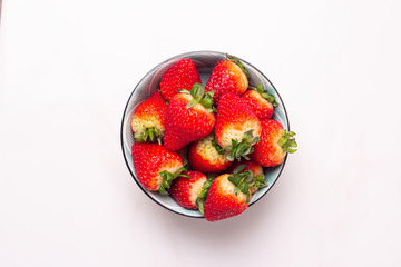fresh strawberries in a bowl