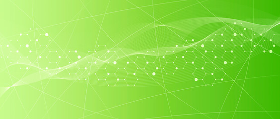  Modern green futuristic background of the scientific hexagonal pattern
