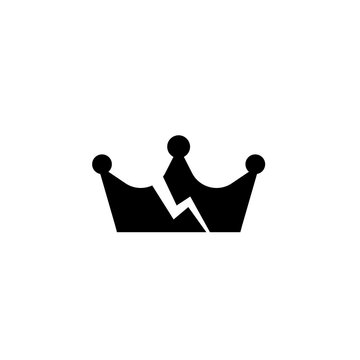 Broken crown icon. Clipart image isolated on white background