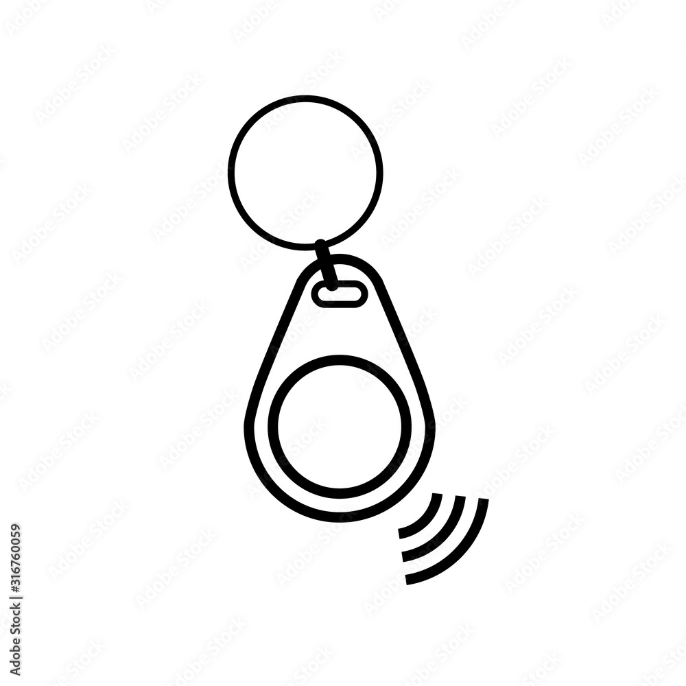 Wall mural NFC key fob outline icon. Clipart image isolated on white background