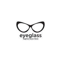 Eye glasses logo design vector template