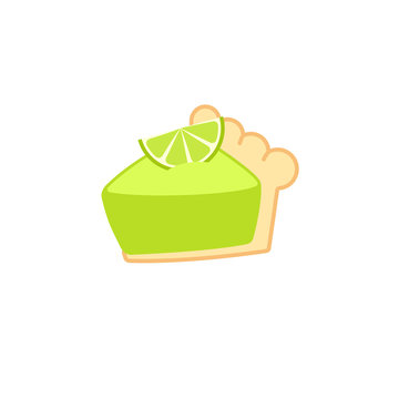 Key lime pie icon. Clipart image isolated on white background
