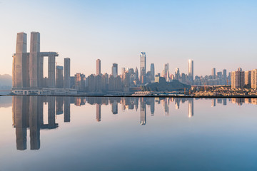 Fototapeta na wymiar Scenery of high buildings in Chongqing, China