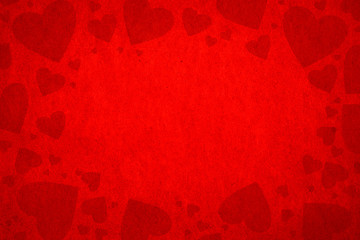 red  Valentines Day background with hearts
