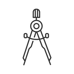 Diveder black line icon. Architect drafting tool concept. School supplies. Sign for web page, mobile app, banner, social media. Editable stroke.