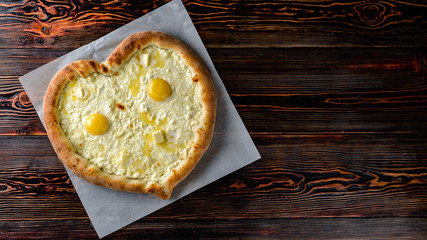 big heart-shaped khachapuri.