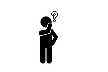Person thinking about a question icon