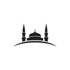 Mosque building icon logo design vector template