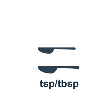 Measuring tablespoon and teaspoon icon. Clipart image isolated on white background