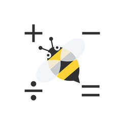 Math bee icon. Clipart image isolated on white background
