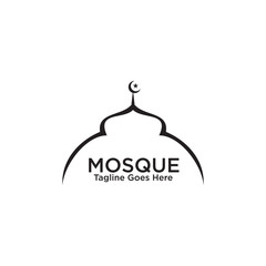 Mosque building icon logo design vector template