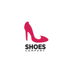 Woman shoes logo design vector template