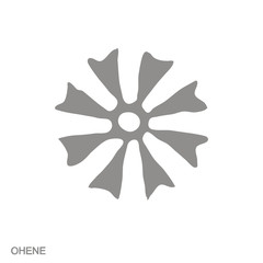 Vector monochrome icon with Adinkra symbol Ohene