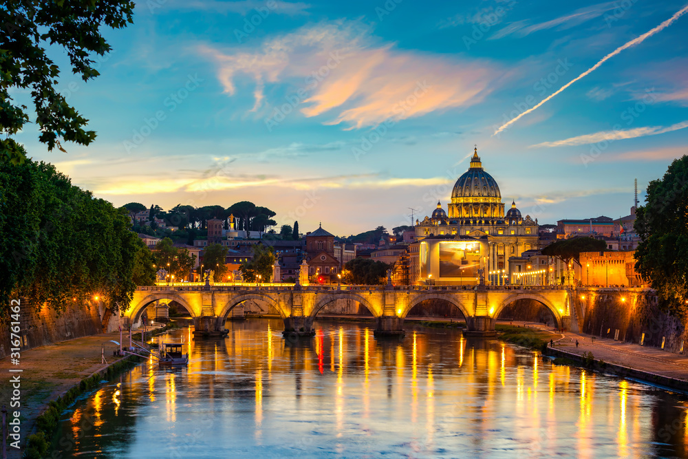 Wall mural bridge of saint angelo