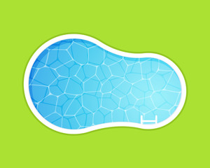 Pool top view. Clipart image isolated on white background