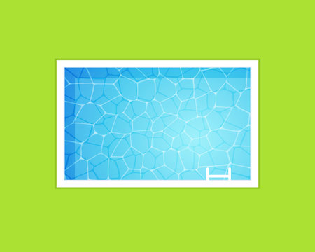 Rectangle pool top view. Clipart image isolated on white background