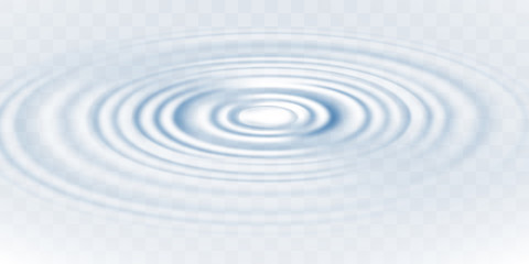 Blue circle water ripple isolated on transparent background. Realistic vector illustration - 316762427