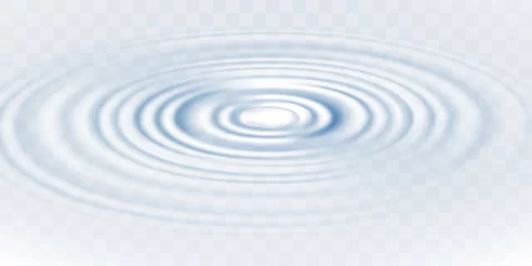 Foto op Canvas Blue circle water ripple isolated on transparent background. Realistic vector illustration © sveta