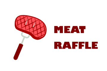 Meat raffle design. Clipart image isolated on white background